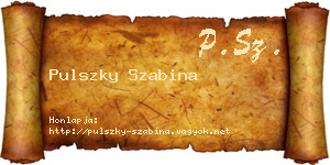 Pulszky Szabina névjegykártya
